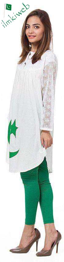 Green-and-white-kurta-dress-independence-day-pakistan