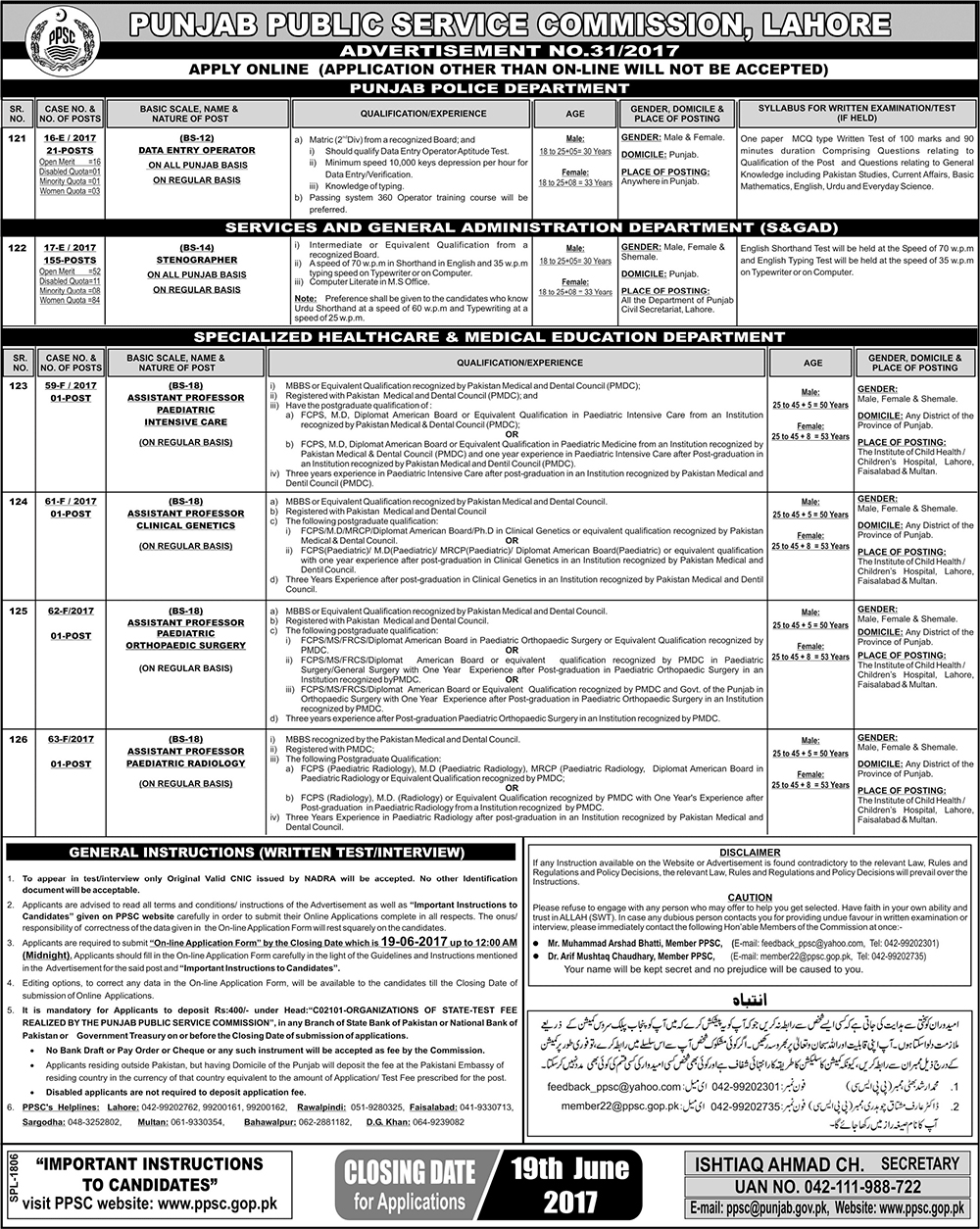 Jobs-in-Punjab-Public-Service-Commission-PPSC-04-Jun-2017